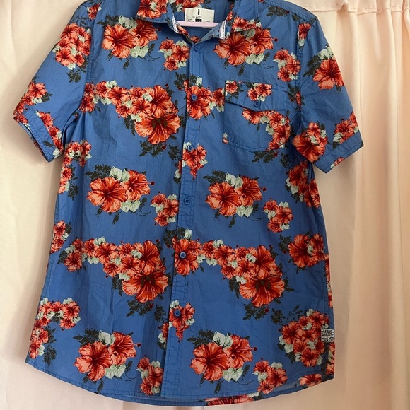 i jeans by Buffalo Blue and Red Casual Button Down Shirt - Picture 1 of 9